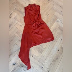 Anthropologie Asymmetrical Red Dress